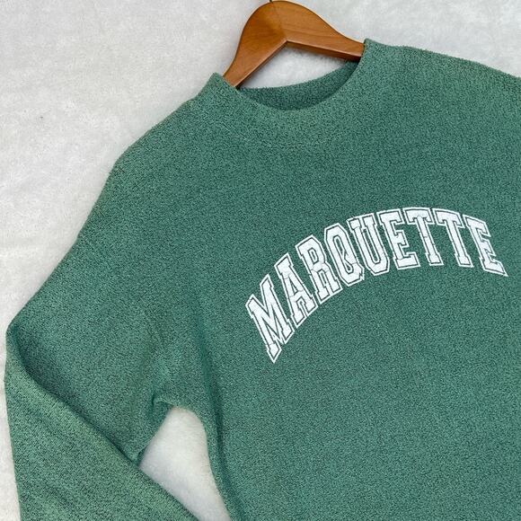 Vintage Marquette University Sweatshirt MV Sport Green Sz Medium 90s Collegiate - Picture 3 of 12